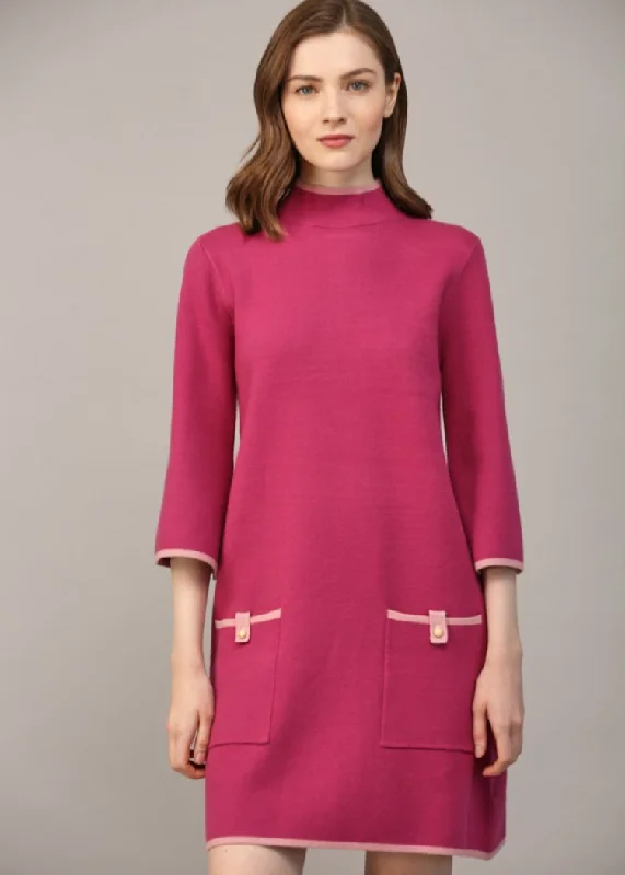 Faith Mockneck Sweater Dress- Berry Sweater Dress Style