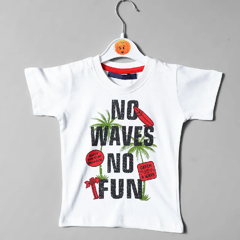 White Printed Fashionable T- Shirt for Boys Formal Shirt Gown