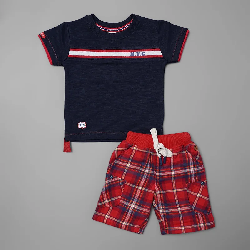 T-shirt and Shorts Set for Boys Cotton Shirt Dress