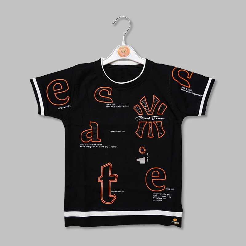 Half Sleeves Text Print T-Shirts for Boys Formal Shirt Gown