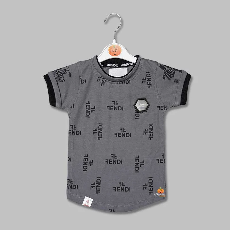 Solid Calligraphic Print T-Shirts for Boys Formal Shirt Dress