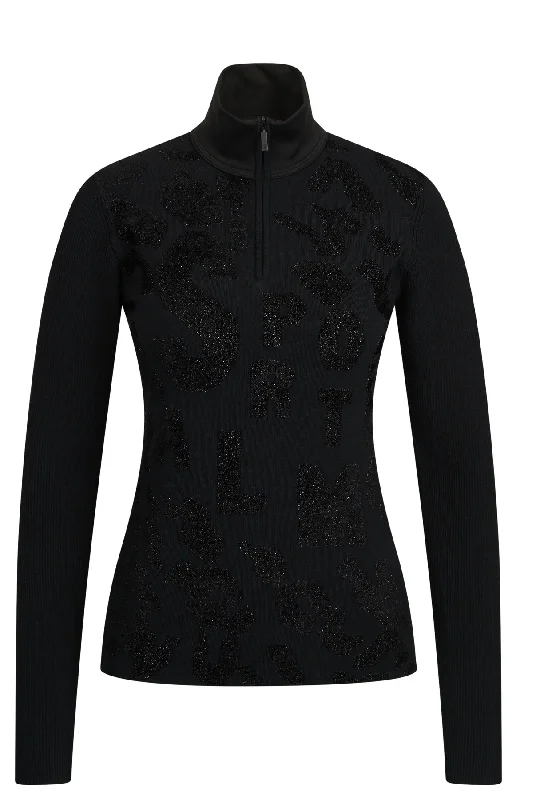 Sportalm Black Ski Base Layer with Lurex Pattern 1824515728 Comfy Sweatshirts for Women