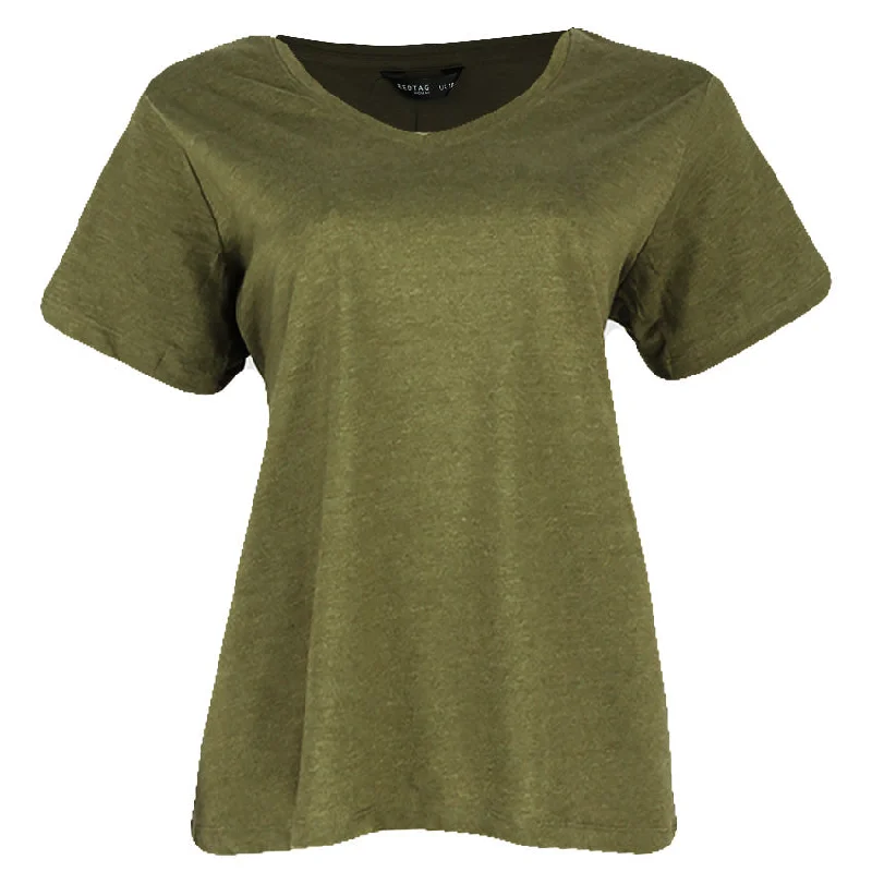 REDTAG Women's Pale Green Casual T-Shirts Relaxed Sweatshirt Look