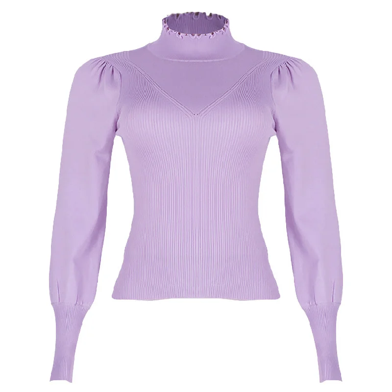 REDTAG Women's Lilac Formal Jersey Tops Soft Sweatshirts for Women