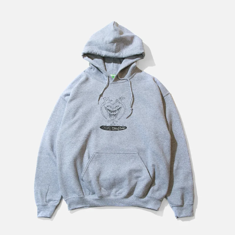 Frog Temper Hoodie - Athletic Grey Hoodie Sweatshirt Fashion