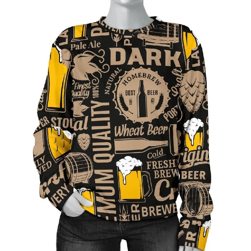 Craft Beer Print Pattern Women's Sweatshirt Best sweaters for casual wear