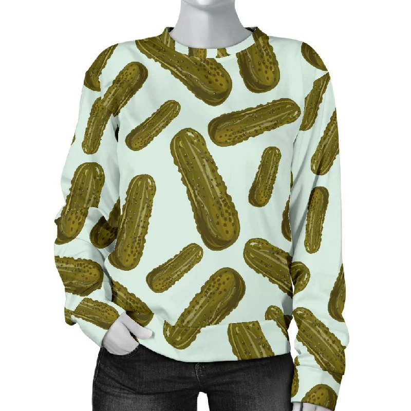 Cucumber Pickle Print Pattern Women's Sweatshirt Expensive sweaters