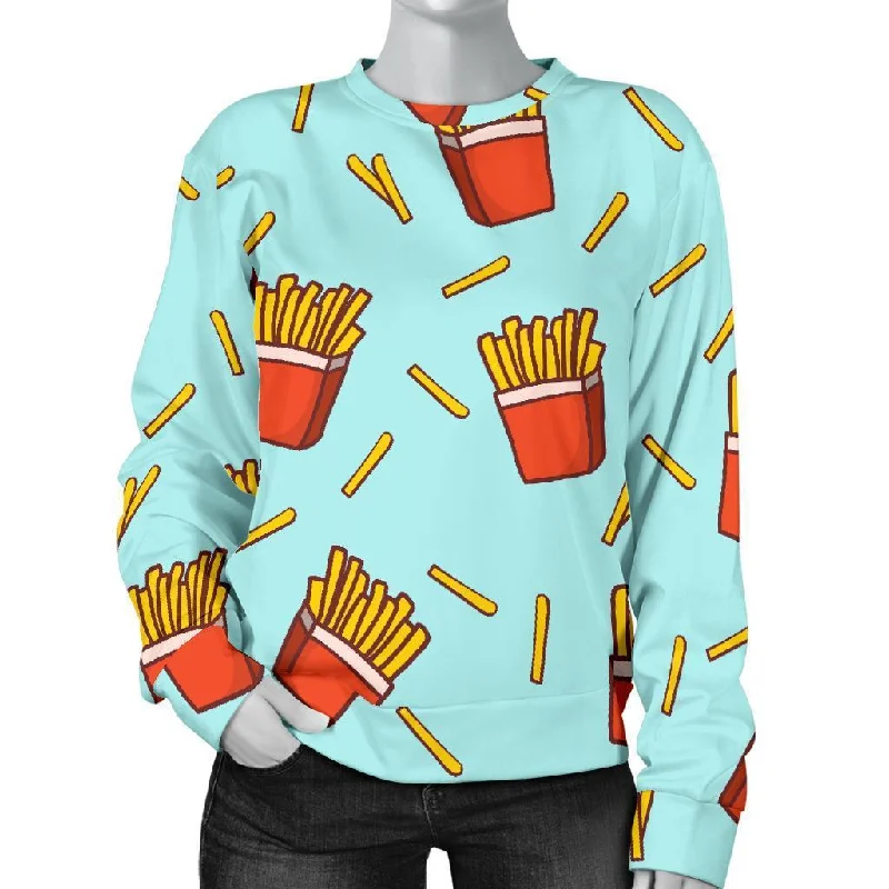 French Fries Print Pattern Women's Sweatshirt North Face sweaters