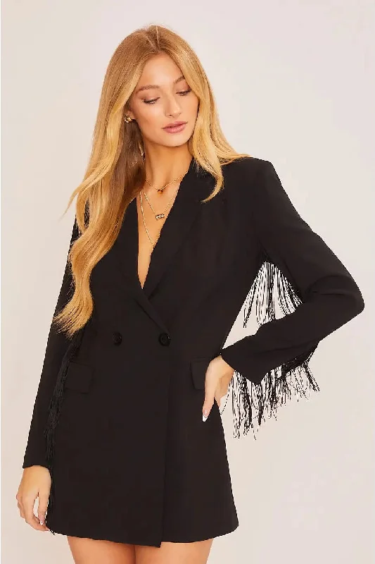 Blazer Dress With Fringe Tassel Detail Best value mini dresses