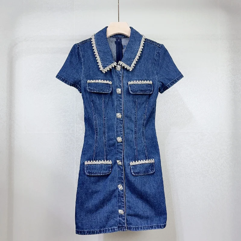 Denim Lapel Goddess Dress Shein mini dresses