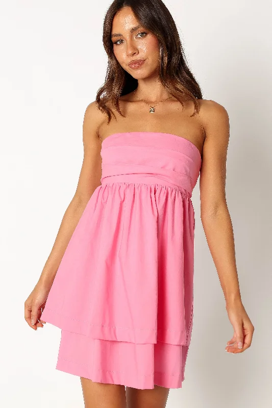 Rubee Strapless Tiered Mini Dress - Pink Best mini dresses for formal events