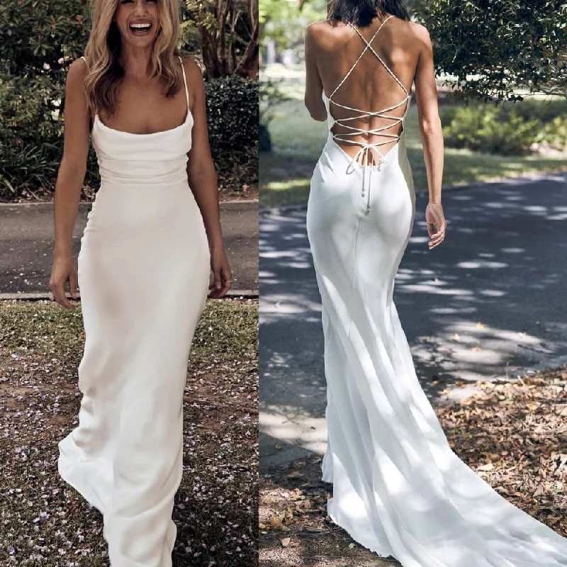 Mermaid Criss-Cross Allure Sheer Wedding Dress