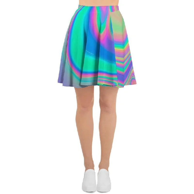 Abstract Pastel Holographic Women's Skirt Earthy tone unclassified skirts