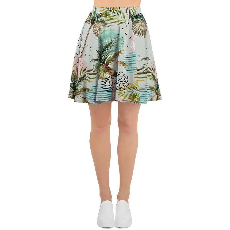 Abstract Palm Tree Hawaiian Print Women's Skirt Fashionable unclassified skirts