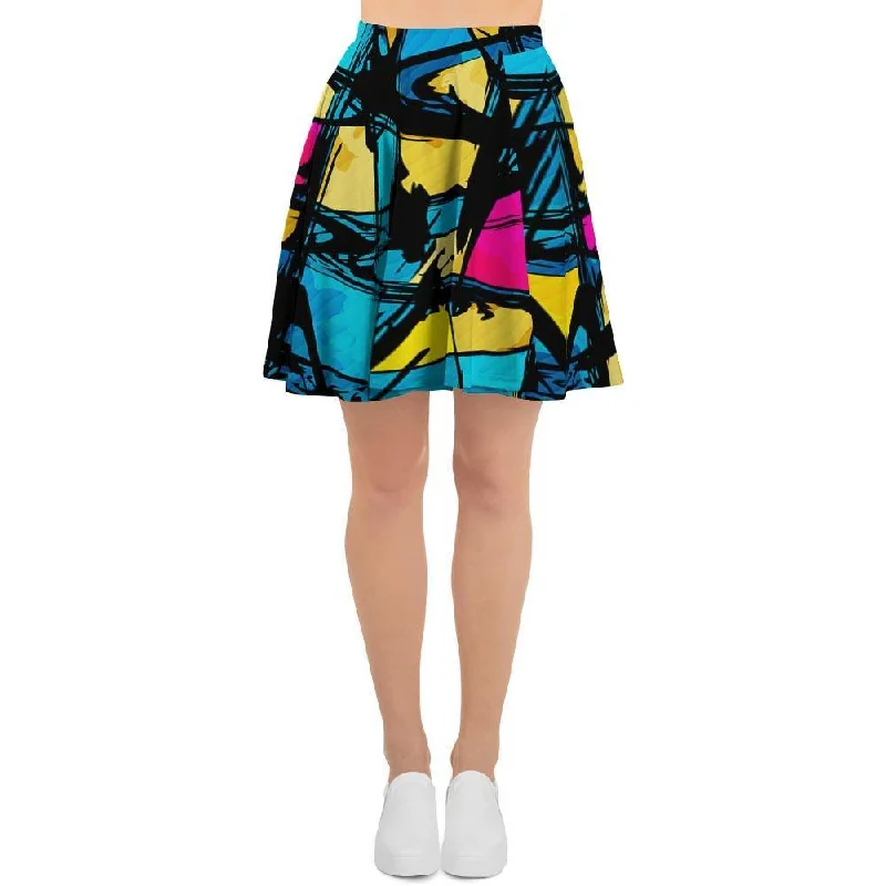 Abstract Psychedelic Graffiti Women's Skirt Festival unclassified skirts