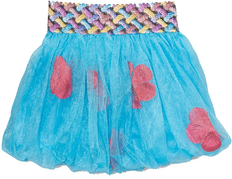 Blue Bubble Skirt With Hot Pink Petal Stylish unclassified skirts