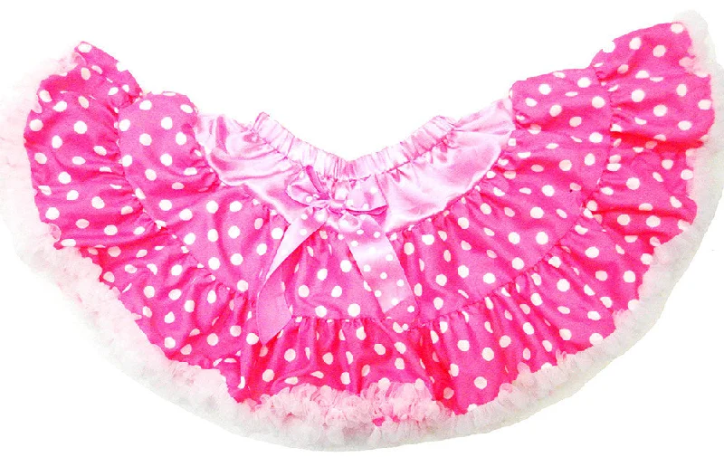 Hot Pink/White Dot Chiffon Tutu With White Trim Cocktail unclassified skirts