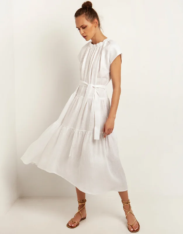 Minimal Midi Dress - White Chic midi dresses