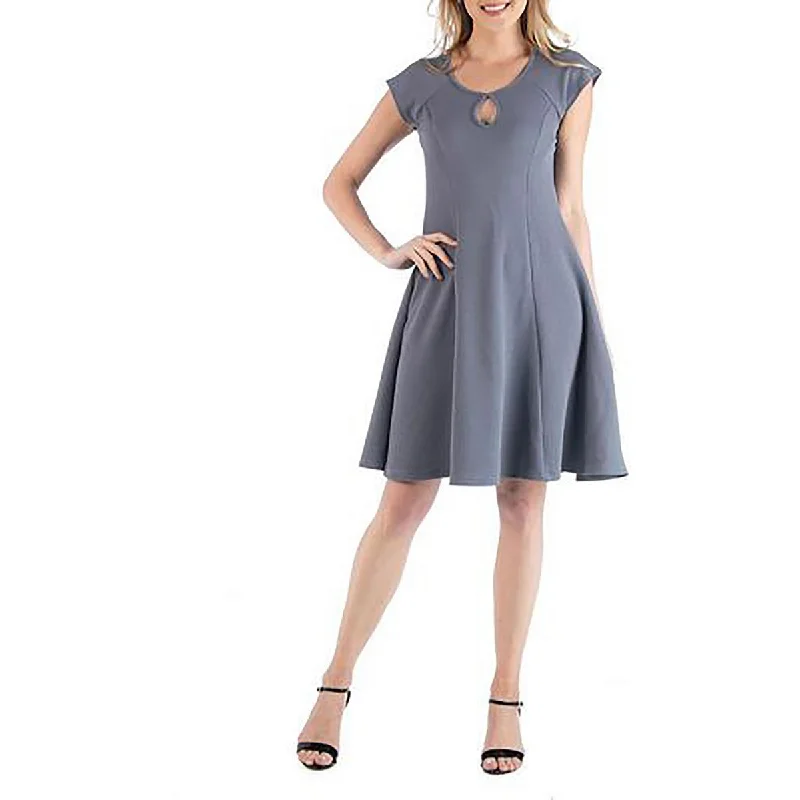 24seven Comfort Apparel Womens Plus Crepe Keyhole Fit & Flare Dress Unique unclassified dresses