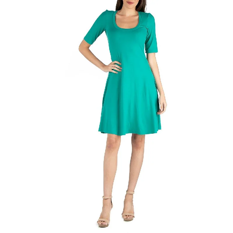 24seven Comfort Apparel Womens Plus Knit Scoop Neck Shift Dress Short unclassified dresses