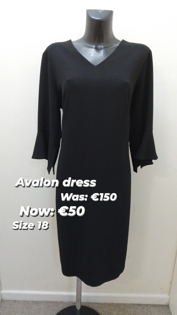 A6859 Avalon V neck black dress Fall unclassified dresses