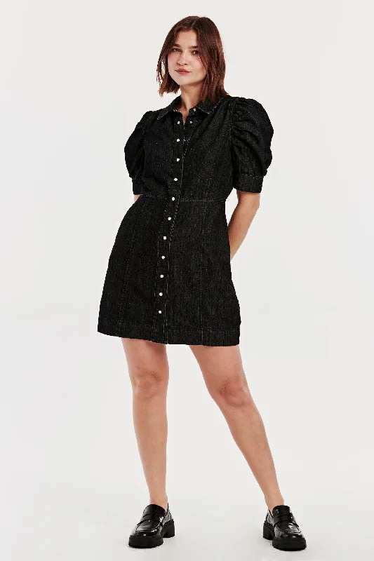 ADELINE BUTTON DOWN DRESS DARK ROADS Chiffon unclassified dresses