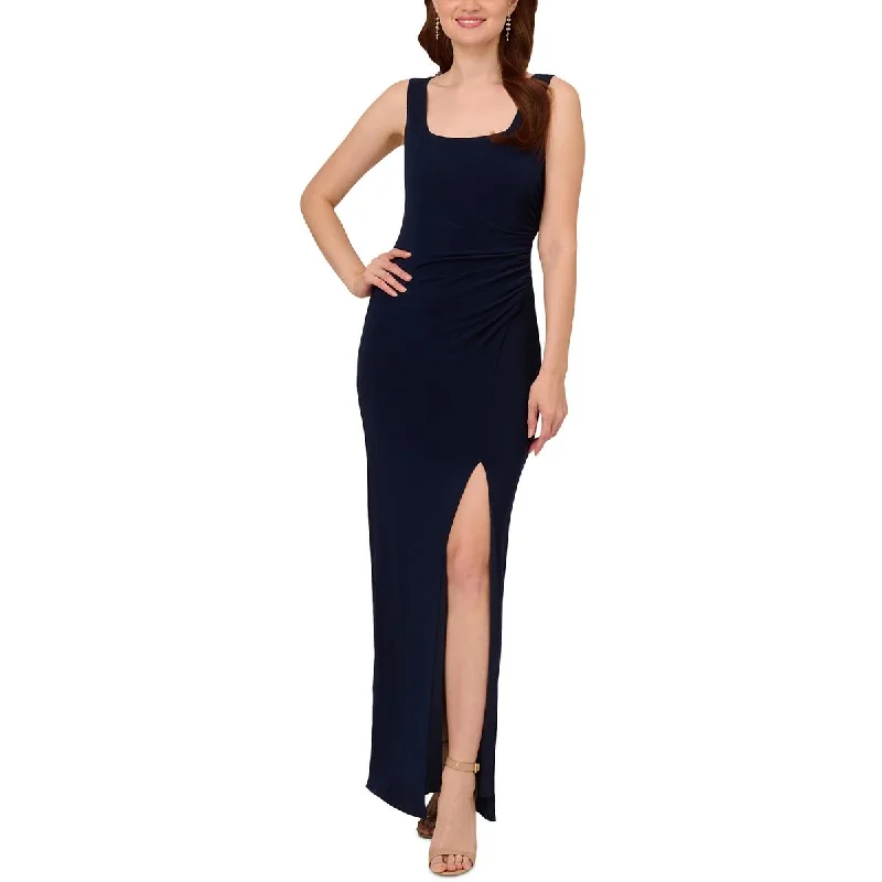 Adrianna Papell Womens Plus Jersey Embellished Evening Dress One-shoulder unclassified dresses