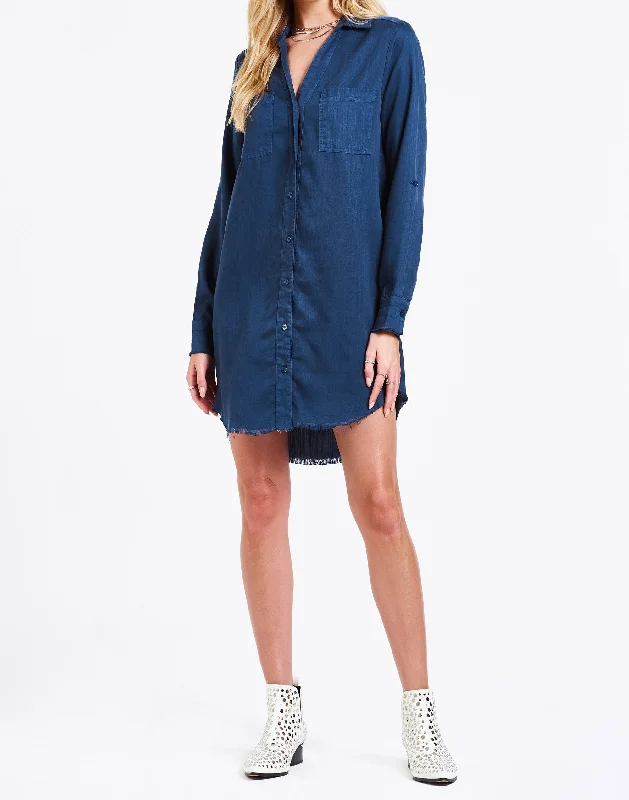 AVERY BUTTON FRONT DRESS BLUE OPAL Cocktail unclassified dresses