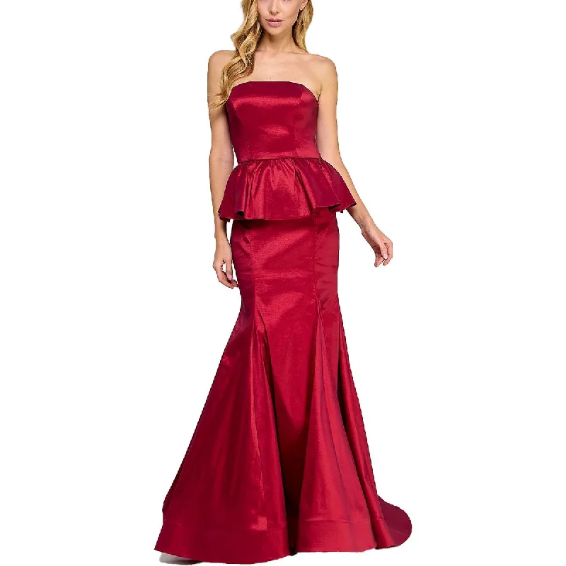 B. Darlin Womens Juniors Satin Strapless Evening Dress Vintage unclassified dresses