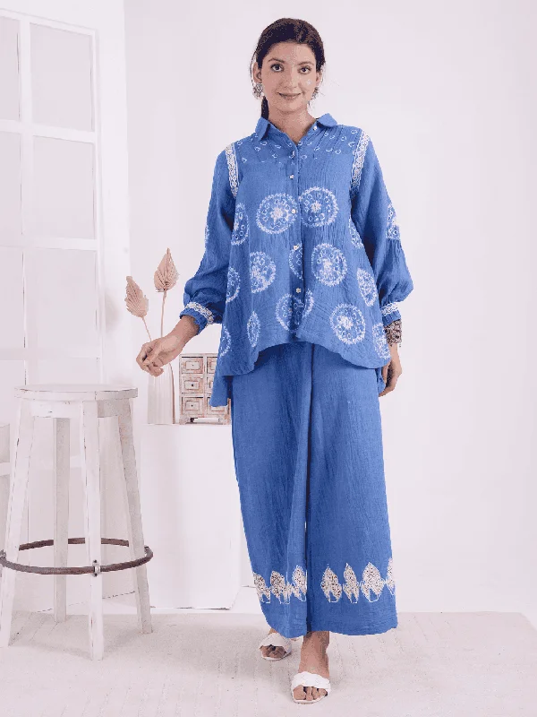 Blue Tie-Dye Co-Ord Set Soft fabric unclassified dresses