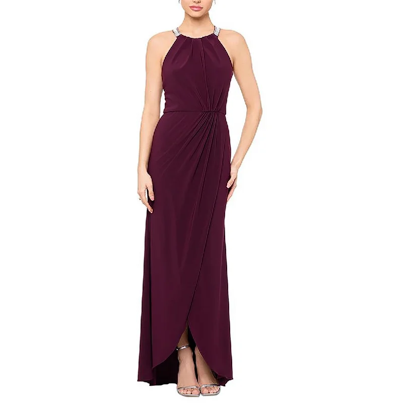 Betsy & Adam Womens Embellished Halter Evening Dress Street style unclassified dresses