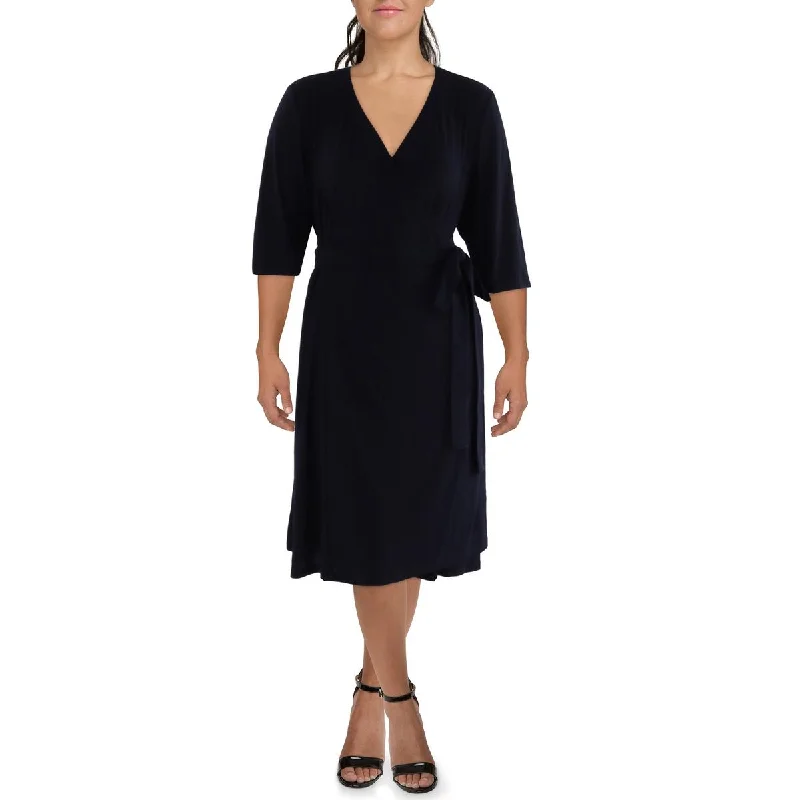 BHFO Womens Plus Wrap Evening Wear Wrap Dress Date night unclassified dresses