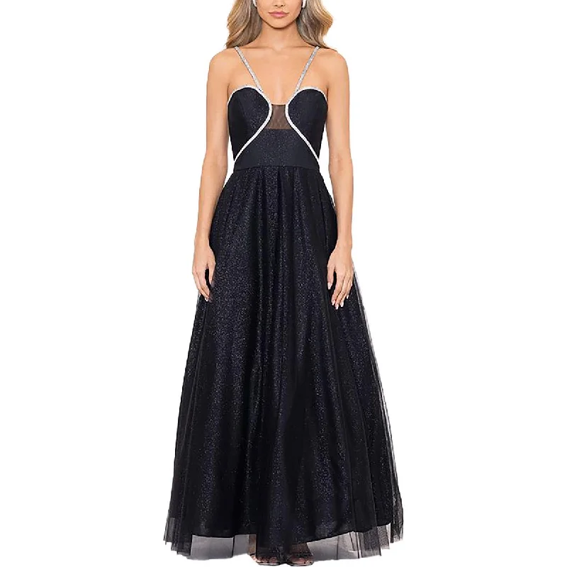 Blondie Nites Womens Juniors Glitter Embellished Evening Dress High-end unclassified dresses