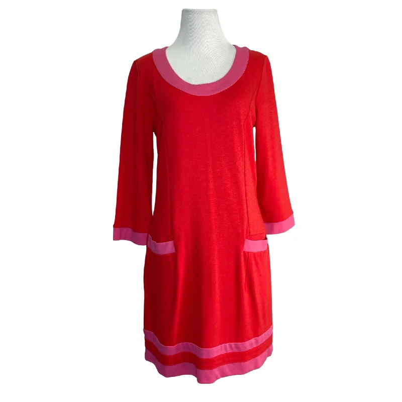 Boden Red and Pink Shift Dress Winter unclassified dresses