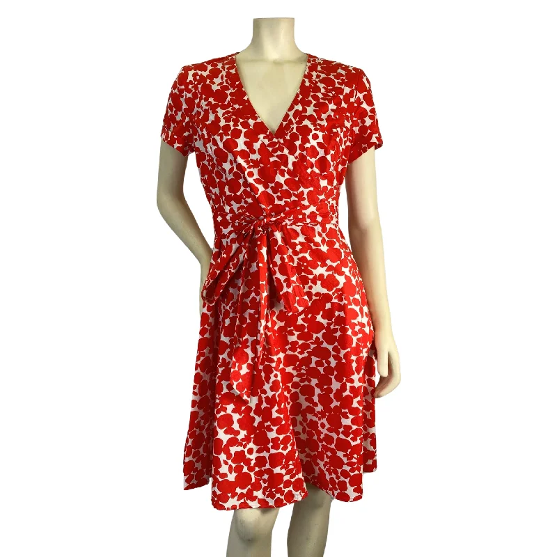 Boden White and Red Wrap Dress Women's unclassified dresses