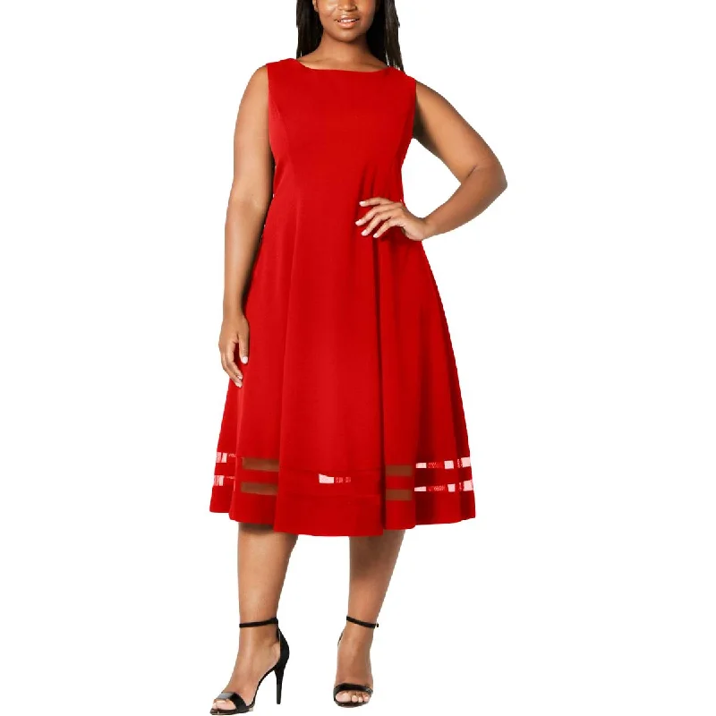 Calvin Klein Womens Illusion Knee Length Fit & Flare Dress Women's unclassified dresses