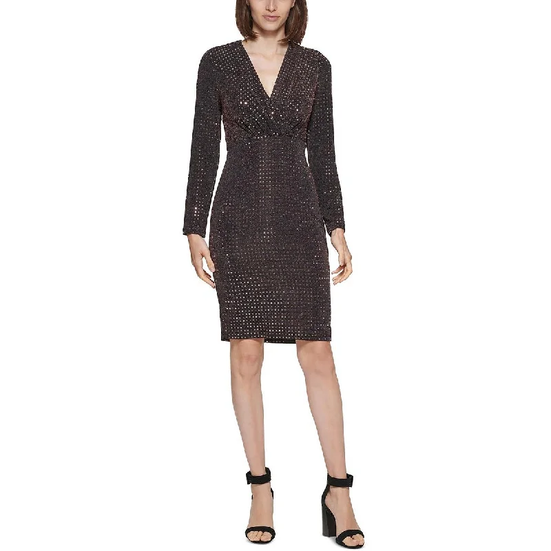 Calvin Klein Womens Knit Metallic Sheath Dress Winter unclassified dresses