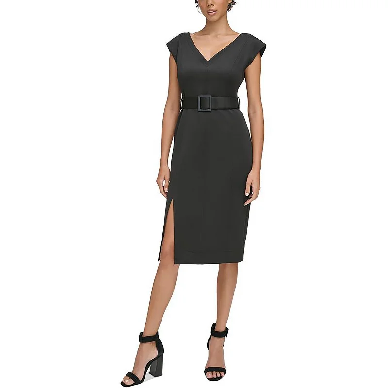 Calvin Klein Womens Knit Sleeveless Sheath Dress Lounge unclassified dresses