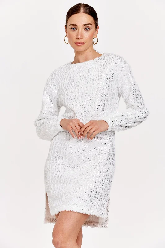 CAROL FOIL DRESS WHITE OPAL VELVET Cotton unclassified dresses