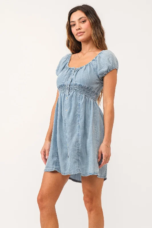 CHARLENE BUTTON FRONT DRESS SUMMER BLUE Fall unclassified dresses