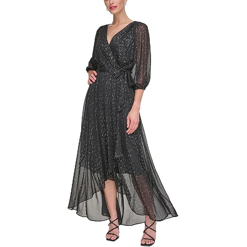 DKNY Womens Chiffon Metallic Evening Dress Women's unclassified dresses