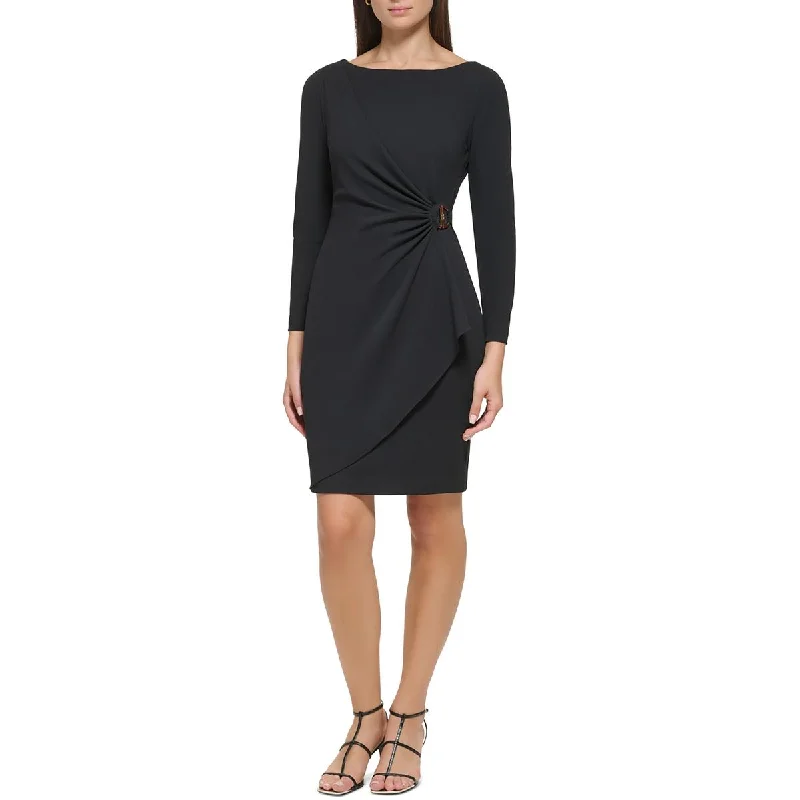 DKNY Womens Embellished Above Knee Wrap Dress Breathable unclassified dresses