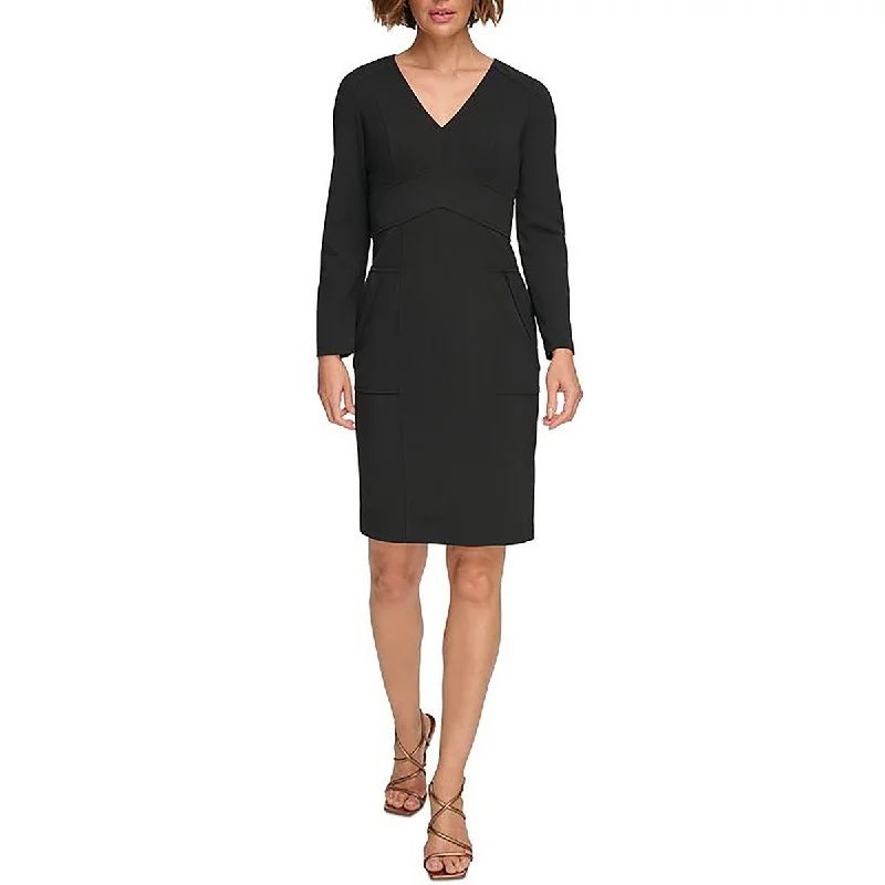 DKNY Womens Sheath V-Neck Sheath Dress Long sleeve unclassified dresses