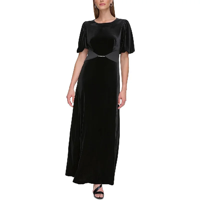 DKNY Womens Velvet Puff Sleeve Evening Dress Stylish unclassified dresses