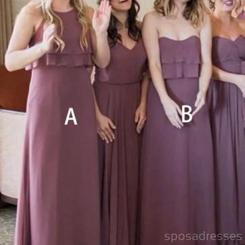 Dusty Purple Mismatched Chiffon Cheap Bridesmaid Dresses Online, WG268 Lounge unclassified dresses