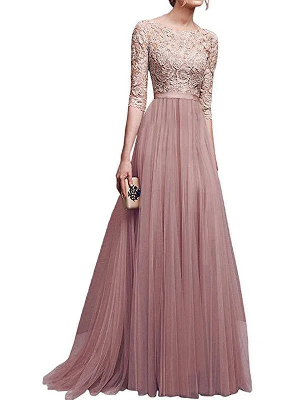 Elegant Chiffon Waisted Evening Dress Bright color unclassified dresses