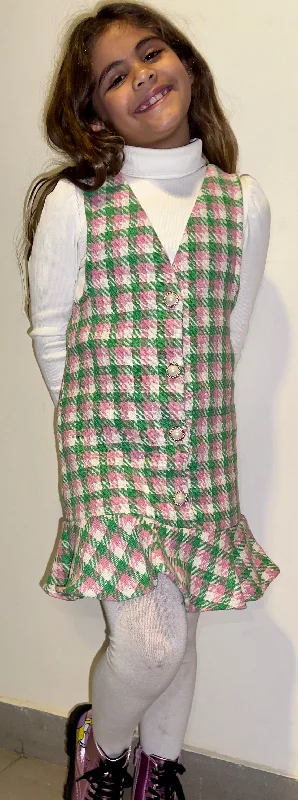 Green/pink tweed dress Elegant unclassified dresses