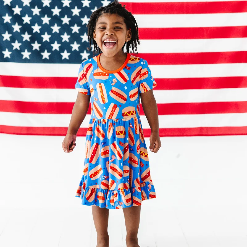 It's The Fourth of July and It Makes Me Want a Hot Dog Real Bad Toddler/Girls Dress Lightweight unclassified dresses