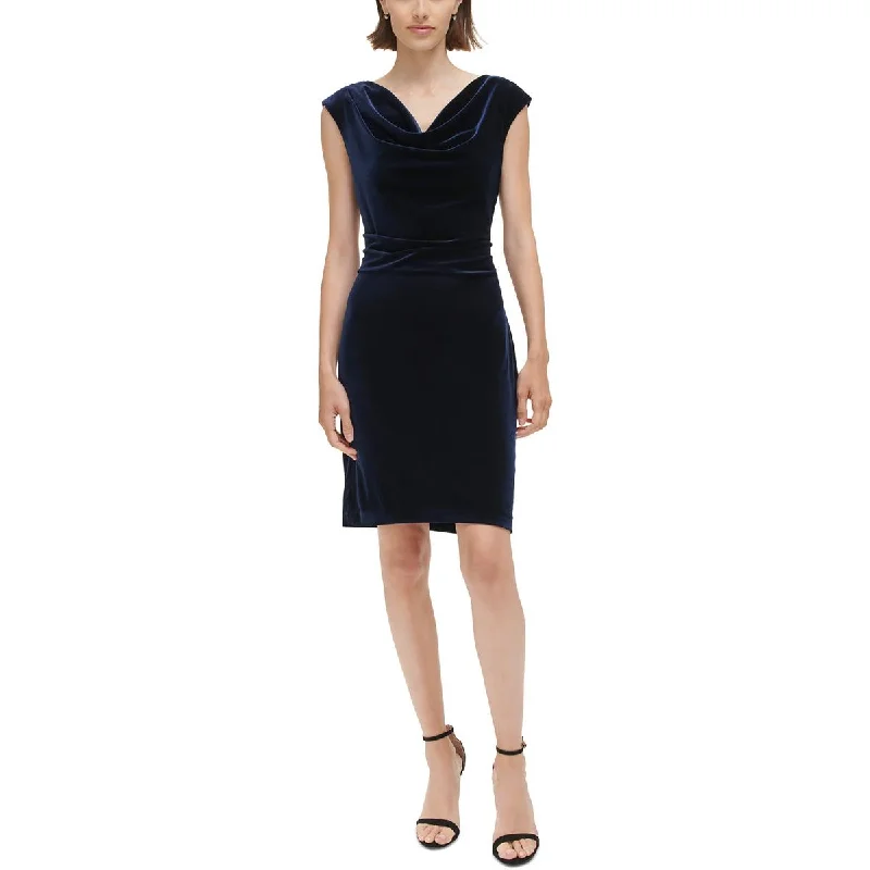 Jessica Howard Womens Petites Velvet Cowl Neck Sheath Dress Street style unclassified dresses