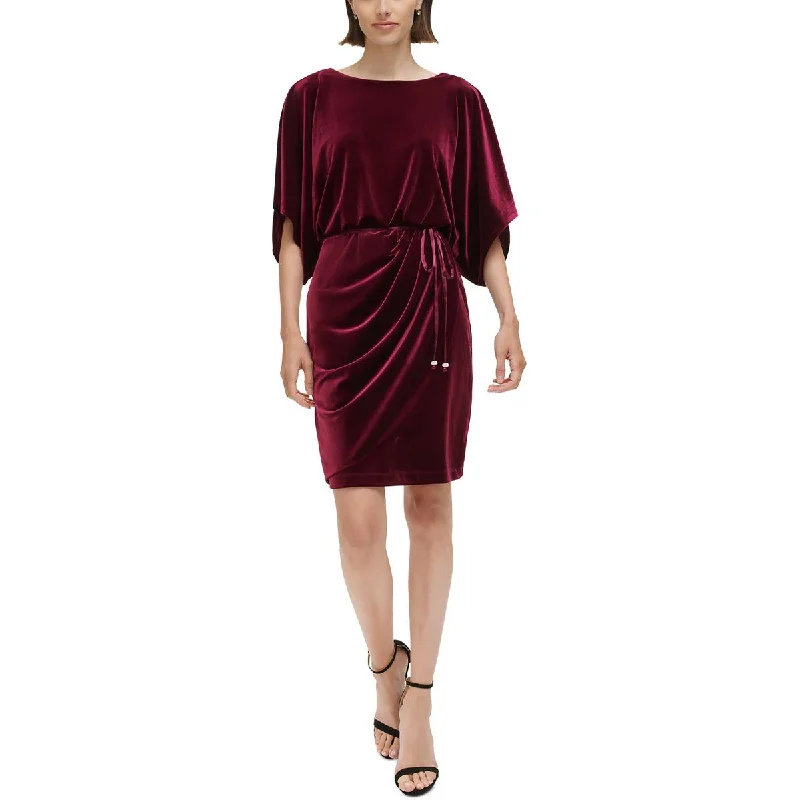 Jessica Howard Womens Velvet Knee Length Wrap Dress Unique unclassified dresses